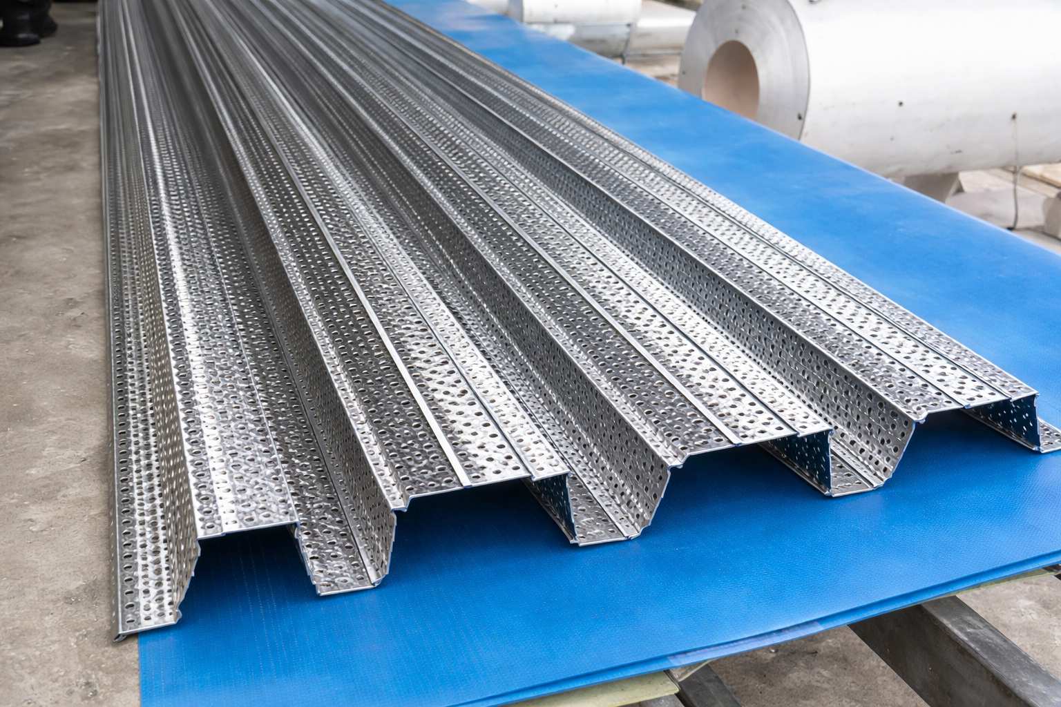 Т135 перфорированный профлист для фасада производственного объекта